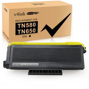 v4ink Brother TN580 TN650 Compatible High Yield Black Toner Cartridge - 1 Pack v4ink Brother TN580 TN650 Compatible High Yield Black Toner Cartridge - 1 Pack